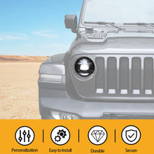 For 2018+ Jeep Wrangler JL & Gladiator JT Front Headlight Lamp Cover Decor Trim Smoked Black RT-TCZ