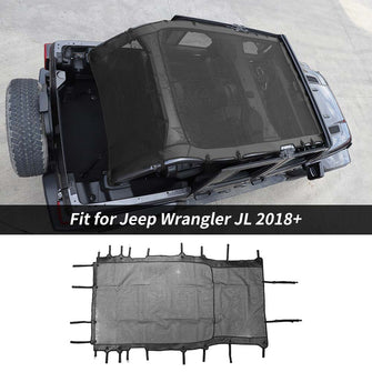 For 2007-2017 Jeep Wrangler JK Leather Roof Mesh Convertible Soft Top 4-Door Accessories RT-TCZ