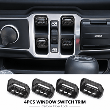 For 2018+ Jeep Wrangler JL JLU Gladiator JT 4PCS Window Switch Button Cover Trim RT-TCZ
