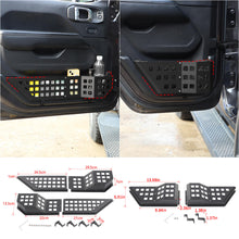 For 2018+ Jeep Wrangler JL/Gladiator JT Front Door Net Replacement Full-length Door Map Pockets Metal Storage Box Organizer RT-TCZ