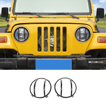 For 1997-06 Jeep Wrangler TJ Headlight Front Lights Protector Guard Black RT-TCZ