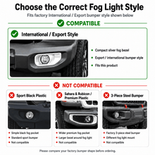 For Jeep Wrangler JL & Gladiator JT Fog Light Bezel Cover Trim – International/Export-Spec Compact Silver Fog Bezel Only RT-TCZ