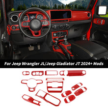 For 2024+ Jeep Wrangler JL & Gladiator JT 4-Door Version Interior Center Console Gear Shift Trim Cover Kit (14 pcs) RT-TCZ