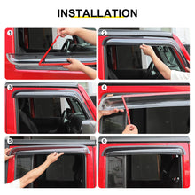 For 2007-2018 Jeep Wrangler JK 4-Door Version Car Window Sun Rain Visors Wind Rain Guard (4 pcs) RT-TCZ