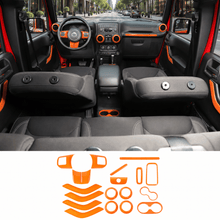 For 2011–2018 Jeep Wrangler JKU 4-Door 18PCS Interior Trim Kit – Dashboard & Center Console Decoration Cover RT-TCZ