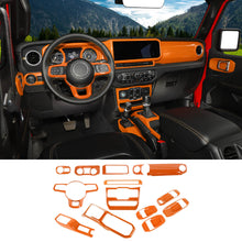 For 2024+ Jeep Wrangler JL & Gladiator JT 4-Door Version Interior Center Console Gear Shift Trim Cover Kit (14 pcs) RT-TCZ