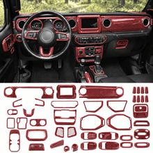 For 2018–2023 Jeep Wrangler JL & Gladiator JT – ABS Dashboard, Steering Wheel & Console Full Set Covers 42 PCS Interior Trim Kit RT-TCZ