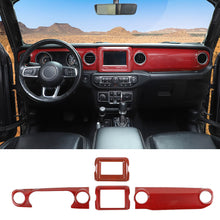 For 2018-2023 Jeep Wrangler JL JLU & Gladiator JT 4PCS Central Navigation Cover Console Panel Trim RT-TCZ