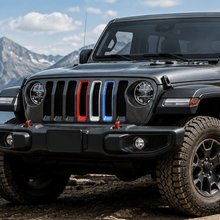 For 2018+ Jeep Wrangler JL & Gladiator JT Front Grille Inserts Trim Red White Light Blue 3 Pieces RT-TCZ