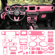 For 2018–2023 Jeep Wrangler JL & Gladiator JT – ABS Dashboard, Steering Wheel & Console Full Set Covers 42 PCS Interior Trim Kit RT-TCZ