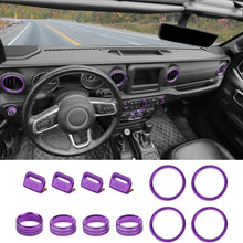 For 2018-2023 Jeep Wrangler JL & Gladiator JT Aluminum Air Vent & Center Console Control Trim Cover Kit（12 pcs） RT-TCZ