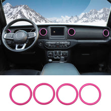 For 2018-2023 Jeep Wrangler JL & Gladiator JT Dashboard Air Conditioning Vents Cover Ring Trim Aluminum Alloy RT-TCZ