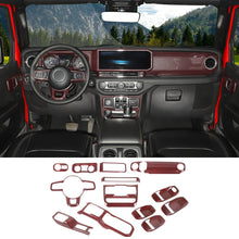 For 2024+ Jeep Wrangler JL & Gladiator JT 4-Door Version Interior Center Console Gear Shift Trim Cover Kit (14 pcs) RT-TCZ