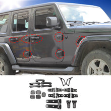 For 2018+ Jeep Wrangler JLU 4Door 24PCS Exterior Trim Kits Door & Hood Hinge Covers RT-TCZ