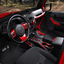 For 2011–2018 Jeep Wrangler JKU 4-Door 18PCS Interior Trim Kit – Dashboard & Center Console Decoration Cover RT-TCZ