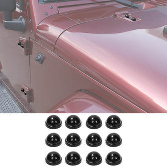 For 2007-2017Jeep Wrangler JK 12 x Hood Door A Pillar Screw Protection Cover Trim Cap 2Door RT-TCZ