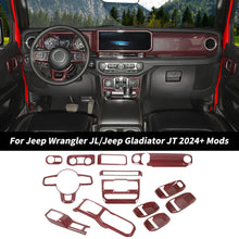 For 2024+ Jeep Wrangler JL & Gladiator JT 4-Door Version Interior Center Console Gear Shift Trim Cover Kit (14 pcs) RT-TCZ