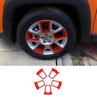 For 2019+ Jeep Renegade 5 Piece Exterior Tire Wheel Hub Cover Trim RT-TCZ