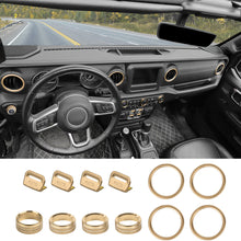 For 2018-2023 Jeep Wrangler JL & Gladiator JT Aluminum Air Vent & Center Console Control Trim Cover Kit（12 pcs） RT-TCZ
