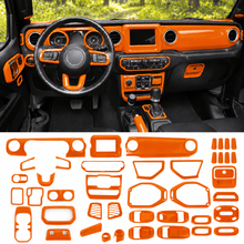 For 2018–2023 Jeep Wrangler JL & Gladiator JT – ABS Dashboard, Steering Wheel & Console Full Set Covers 42 PCS Interior Trim Kit RT-TCZ