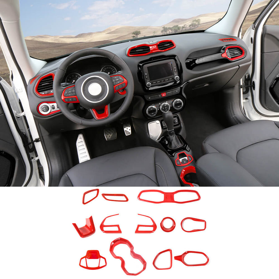 RT-TCZ 12pcs Interior Decor Trim Full Set Cover Panel For