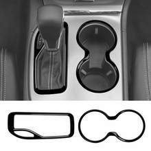 For 2016-2021 Jeep Grand Cherokee Gear Shift Panel & Cup Holder Cover Trim Ring Bezels RT-TCZ
