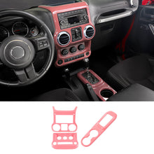 For 2011-2018 Jeep Wrangler JK Center Console Air Vent Switch & Gear Cup Holder Panel Cover Trim (3 pcs) RT-TCZ