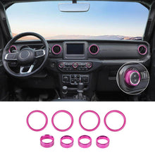 For 2018-2023 Jeep Wrangler & Gladiator JT Air Conditioning Headlight Switch Dashboard Air Vent Trim Ring (8 pcs) RT-TCZ