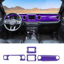 For 2018-2023 Jeep Wrangler JL JLU & Gladiator JT 4PCS Central Navigation Cover Console Panel Trim RT-TCZ