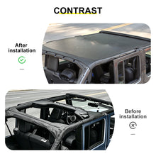 For 2018+ Jeep Wrangler JLU 4-Door Sunshade Mesh Sun Shade Top UV Protection Bikini Top Full Length with PU Leather RT-TCZ