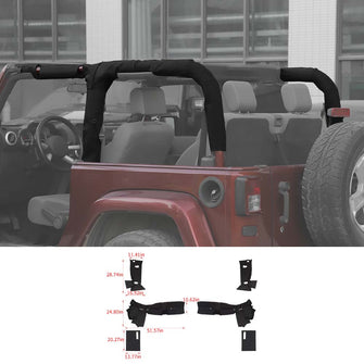 For 2011-18 Jeep Wrangler JK Roll Bar Cover Protect prevent scratch RT-TCZ