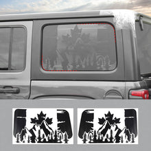 For 2018+ Jeep Wrangler JLU 4Door Window Sticker Black Canadian Canada Flag Decal RT-TCZ