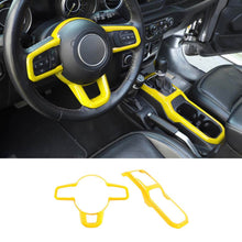 For 2018+ Jeep Wrangler JL & Gladiator JT Steering Wheel Water Cup Gear Shift Panel Cover Trim Kit (2 pcs) RT-TCZ