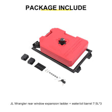 For 2018+ Jeep Wrangler JL Exterior Car Rear Window Mount Climbing Ladder Water/Gal Tank Accessories RT-TCZ