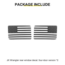 For 2011-2018 Wrangler JK Rear Window Sticker Trim US Flag Decal（2 pcs） RT-TCZ