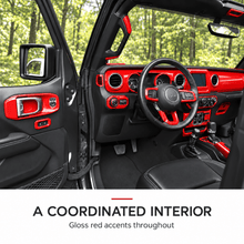 For 2018–2023 Jeep Wrangler JL & Gladiator JT – ABS Dashboard, Steering Wheel & Console Full Set Covers 42 PCS Interior Trim Kit RT-TCZ