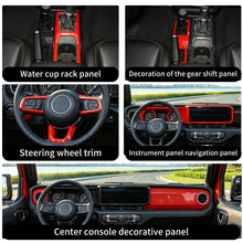 For 2024+ Jeep Wrangler JL & Gladiator JT Interior Center Console Steering Wheel Gear Shift Cover Trim Kit (9 pcs) RT-TCZ
