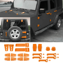 For 2007-2018 Jeep Wrangler JK 21 x Door Handle Hinge Cover Hood Rubber Head Cap Trim Cover Kit RT-TCZ