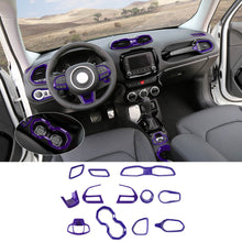 For 2016+ Jeep Renegade 12pcs Interior Decor Dash Panel & Console Trim Cover RT-TCZ