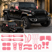 For 2020+ Jeep Gladiator JT 4-Door – 25PCS Exterior Full Set Trim Kit - Hood, Door, Hinge & Handle Mirrior Cover RT-TCZ