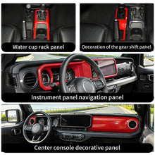 For 2024+ Jeep Wrangler JL & Gladiator JT Center Console Dashboard Gear Shift Bezel Trim Cover Kit (6 pcs) RT-TCZ