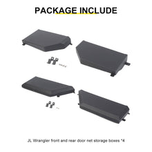 For 2018-2023 Jeep Wrangler JL & Gladiator JT Interior Front Rear Door Mesh Storage Pockets Box RT-TCZ