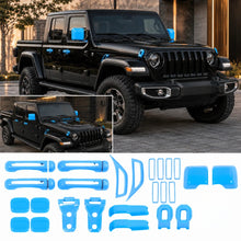 For 2020+ Jeep Gladiator JT 4-Door – 25PCS Exterior Full Set Trim Kit - Hood, Door, Hinge & Handle Mirrior Cover RT-TCZ