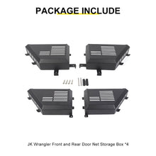 For 2011-2017 Jeep Wrangler JK Interior Front Rear Door Mesh Storage Box (4 pcs) RT-TCZ