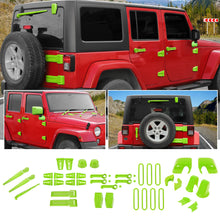 For 2007-2018 Jeep Wrangler JK 4 Door 71 x Car Door, Wiper, Hood , Rearview Mirror & Tow Hook Decoration Cover Kit—Exterior Trim Kit RT-TCZ
