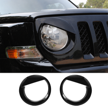 For 2011-2016 Jeep Patriot Headlight Trim Angry Eyes Style Front Lamp Bezels RT-TCZ