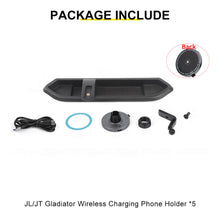For 2018-2023 Jeep Wrangler JL & Gladiator JT Magnetic Wireless Charging Phone Mount Holder with Storage Box (5 Pcs) RT-TCZ