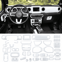 For 2018–2023 Jeep Wrangler JL & Gladiator JT – ABS Dashboard, Steering Wheel & Console Full Set Covers 42 PCS Interior Trim Kit RT-TCZ