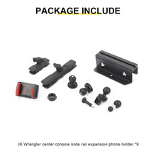 For 2011-2018 Jeep Wrangler JK Center Console Rail Expansion Phone Mount Holder（9 pcs） RT-TCZ