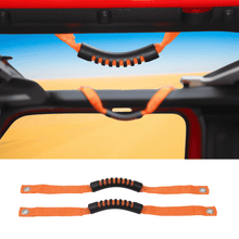 For 2024+ Jeep Wrangler JL/Gladiator JT 2 x Roll Bar Grab Handles Roof Top Paracord for Secure Grip, Essential Interior Accessories RT-TCZ
